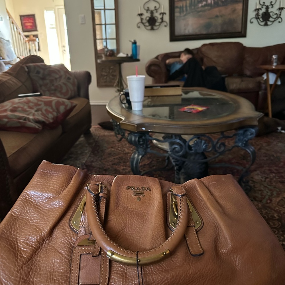 Brown leather Prada purse - Picture 10 of 12
